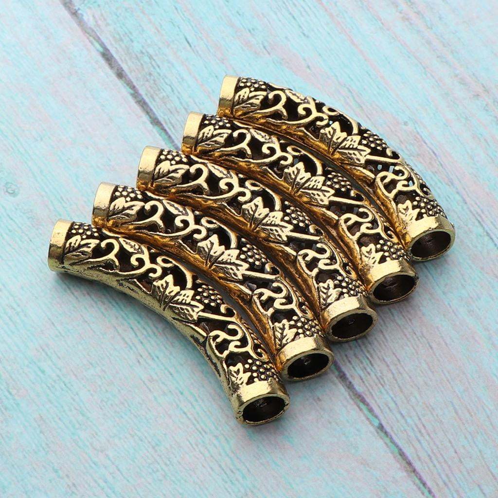 Beard Beads Set Gem Jewel 5pcs Rings for Dreadlocks Hair Beards Multicolor 4.9 x 0.9 cm
