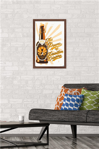 Lunch Hour Productions - Positive Drinking Wall Poster, 14.725" x 22.375" Framed