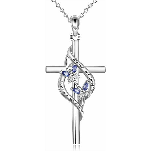 DOLIOX S925 Sterling Silver Cross Necklace for Mom Nana Grandma Daughter Mother’s Day Gifts for Mother Mama Women
