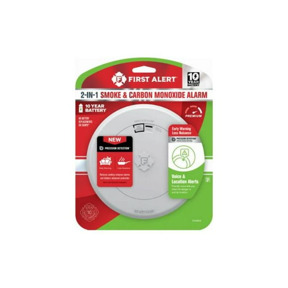 Ademco 131033 10 Year 2-in-1 Photoelectric Smoke Detector with Carbon Monoxide Alarm