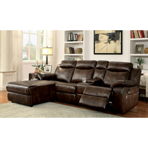 Sectional Sofa Console Recliner Modern, Contemporary Leather Sectional Sofas For Small Spaces
