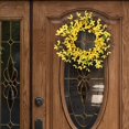 thumbnail image 5 of Tkrady 15.75inch Artificial Forsythia Flower Wreath Spring Summer Fall Wreath Silk Leaves Wreath for Front Door Wreath Porch Farmhouse Patio Garden Home Decor (Yellow), 5 of 8