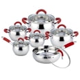thumbnail image 1 of Bateria de Cocina Acero Inoxidable 12 Pzs Color Roja YAJAD HOGAR, 1 of 2
