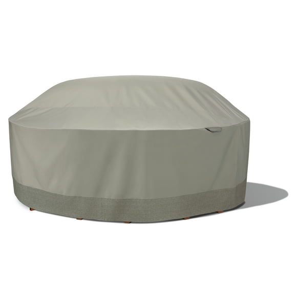Duck Covers Weekend Water-Resistant 106 Inch Outdoor Round Table & Chair Cover with Integrated Duck Dome, Moon Rock
