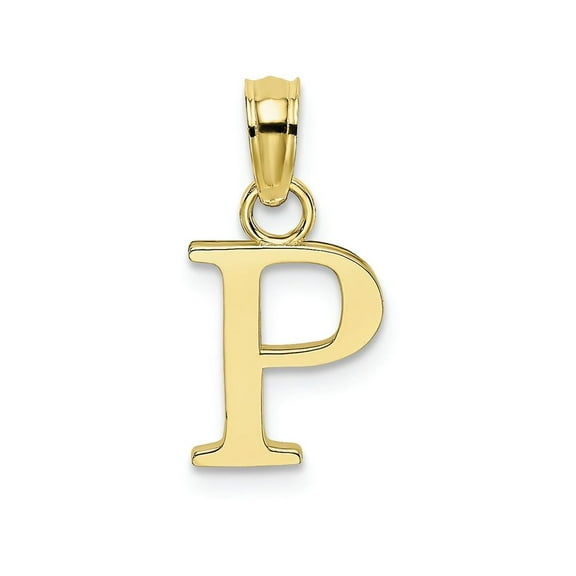 FJC Finejewelers 10k Yellow Gold P Block Initial Charm