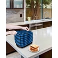 thumbnail image 3 of Black Blue Plaid Toaster Cover 4 Slice, Large Kitchen Appliance Covers, Country Buffalo Checked Gingham Toaster Oven Cover with Loop, Bread Machine Cover Polyester Dust Cover Protection, 3 of 4