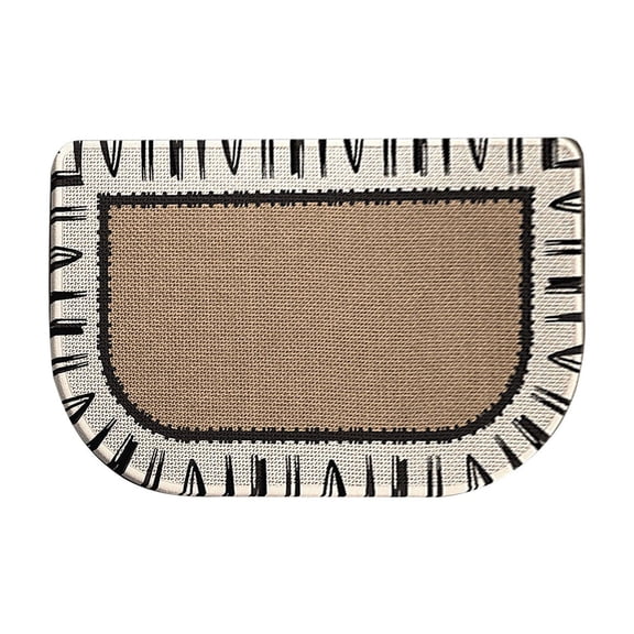 Absorbent Non-Slip Floor Mat for Bathroom Bedroom Entrance - Machine Washable Linen Carpet with Stylish Pattern & Anti-Slip Backing