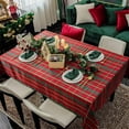 thumbnail image 5 of Christmas Rectangle Tablecloth 60x84 inch - Waterproof Holiday Decoration Tablecloth - Reusable Wipable Fabric Table Linen for Kitchen, Holiday Dinner Table Covering for Thanksgiving, 5 of 8