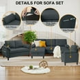thumbnail image 2 of Pingliang Home Living Room Furniture Set,Sectional Sofa Couch with Storage Ottoman and Accent Chair and Loveseat,L Shaped Couch Modern Linen Sofa 6 Seater Set with Side Storage Pockets, 2 of 7