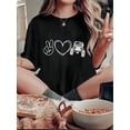 thumbnail image 1 of Women's Trendy Love Heart & Car Graphic Tee - Casual Round Neck Short Sleeve, Stretchy Polyester Blend, Machine Washable - Perfect for Summer, 1 of 6