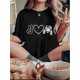 thumbnail image 1 of Women's Trendy Love Heart & Car Graphic Tee - Casual Round Neck Short Sleeve, Stretchy Polyester Blend, Machine Washable - Perfect for Summer, 1 of 6