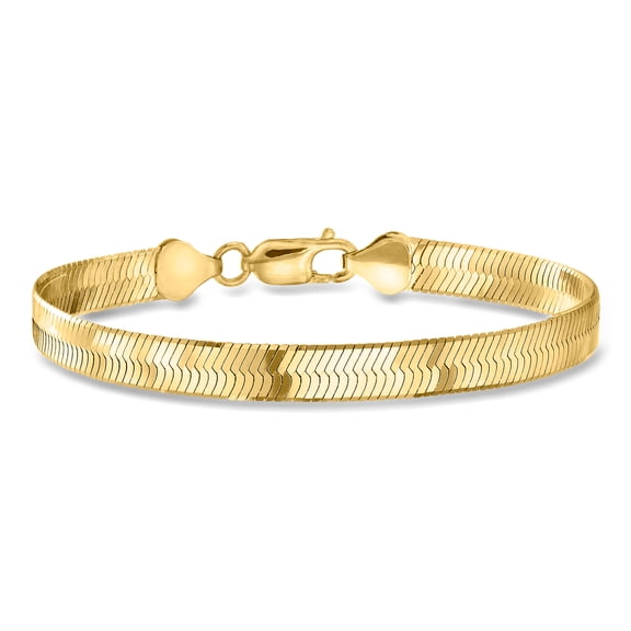 Ross-Simons Italian 6mm 18kt Gold Over Sterling Herringbone Bracelet, Women's, Adult