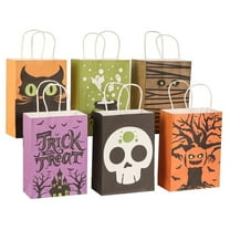 12 PCS Halloween Treat Bags with Handle,Halloween Gift Bags Candy Bags for Kids Halloween Party Favors