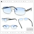 thumbnail image 2 of Luxury 90s Gangster Narrow Rectangle Jaguar Head Hinge Sunglasses Silver - Blue, 2 of 8