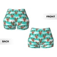 thumbnail image 6 of Yiaed Lobsters Of Turquoise Waves Print Women's Athletic Shorts Running Shorts Sporty Short High Waisted Elastic Workout Shorts for Yoga Gym Running & Sports -Small, 6 of 8
