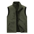 thumbnail image 2 of TFEOQRY Hoodless Vest for Men Double Sided Velvet Workwear Solid Color Thermal Jackets Waistcoat Sleeveless Outwear Olive Green, 2 of 4