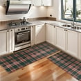 thumbnail image 3 of Kitchen Rugs Sets Of 2,Green and Red Christmas Plaid Pattern Anti Fatigue Kitchen Mat Rugs Non Slip Washable,Decorative Kitchen Floor Mats for Kitchen,Sink,Laundry,17"X47", 3 of 5
