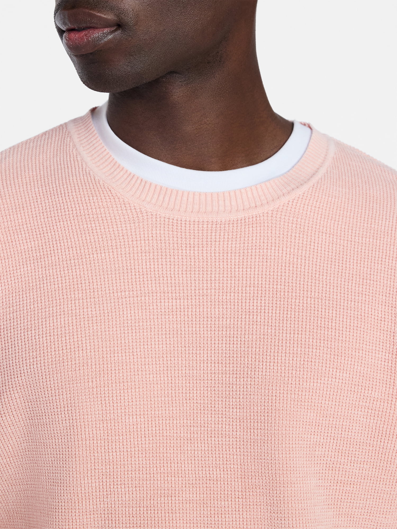 George Men's and Big Men's Cotton Slub Sweater with Long Sleeves, Sizes S-3XL