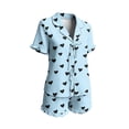 thumbnail image 5 of Gytharion Women's 2 Piece Pajama Sets Lapel Lace Up Ruffled Shirts and Elastic Waist Shorts Ladies Fashion Printed Lounge Sets, 5 of 5