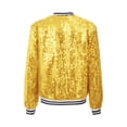 thumbnail image 2 of YUUMIN Kids Girls Metallic Hip Hop Jazz Jackets Long Sleeve Zip-up Outerwear for Performance Gold 12, 2 of 5
