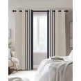 thumbnail image 4 of Midnight Blue Striped Blackout Curtains for Bedroom Living Room Darkening Curtains 63 Inches Long Beige Geometric Modern Art Window Curtain 2 Panels Set Window Treatment Grommet Drapes 52"x63", 4 of 9
