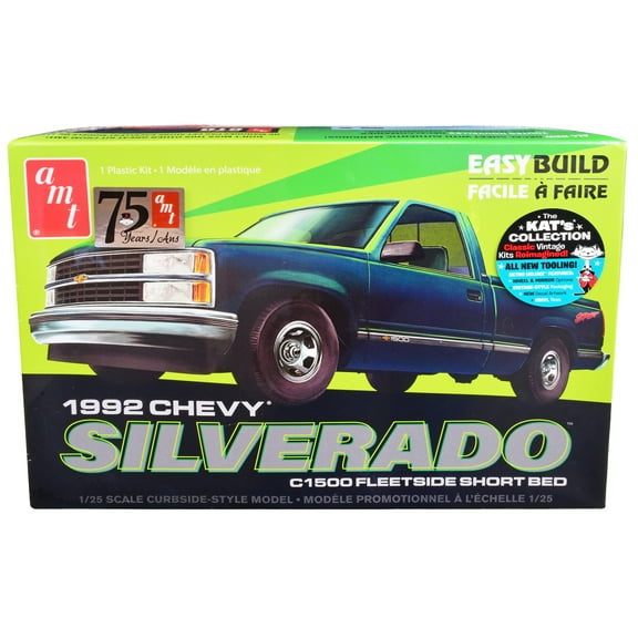 Skill 2 Model Kit 1992 Chevrolet Silverado C1500 Fleetside Short Bed Pickup Truck "Easy Build" 1/25 Scale Model by AMT
