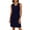Navy, variant on Summer Beach Dresses for Womens 2026 Plus Size V-Neck Sleeveless T-Shirt Dress Casual Solid Color Side Slit Loose Sun Dress