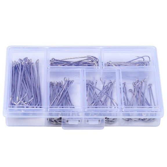 Necvior 120Pcs Aberdeen Hook for Trout Saltwater Fishing Tackle Barbed Fishing Hook Straight Shank Light Wire Fishing Hook