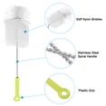 thumbnail image 4 of Uxcell 14" Water Bottle Brush Long Handle Stainless Steel Water Bottle Scrubbing Brush Green, 4 of 6
