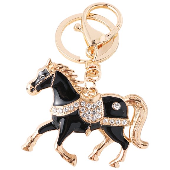 Hzzsbu Rhinestone Horse Keychain Alloy Horse Keyring Sparkling Crystal Bag Keyring for Women Car Key Fob Charm Stylish Pendant for Handbags Backpacks