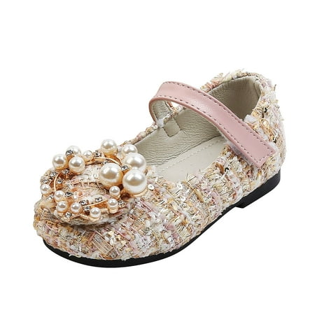 

Binmer Infant Kids Baby Girls Pearl Crystal Bling Bowknot Single Princess Shoes Sandals