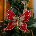 thumbnail image 5 of Glittering Butterfly Christmas Ornaments Elegant Fabric with Sequin and Gold Dust Tree Hanging Decor for Ceiling Wreath and Holiday Party Enhancements, 5 of 8