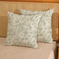 thumbnail image 2 of Sage Green Floral Pillow Covers 18x18 Set of 2 Light Green Chinoiserie Floral Decorative Throw Pillows Vintage Rustic Toile Flower Pillowcase Outdoor Decor Linen Cushion Cover for Couch Sofa, 2 of 7