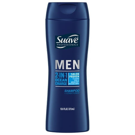 SUAVE Men Ocean Charge 2 in 1 Shampoo and Conditioner, 12.6