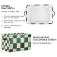 thumbnail image 2 of Yayeee Canvas Storage Basket with Handles for Shelves Fabric Bins Closet Organizer, Green and White Plaid Pattern, 2 of 8