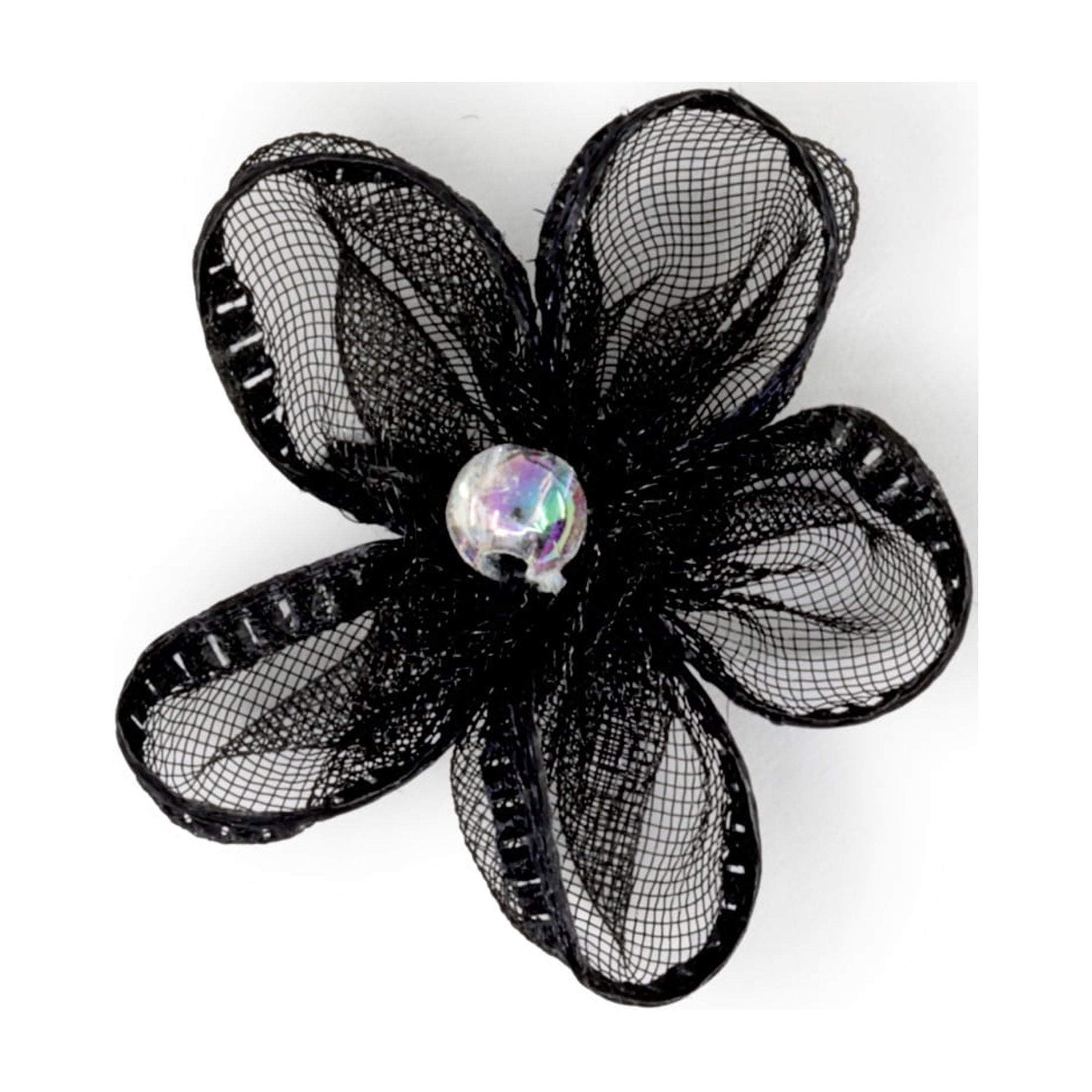 Hello Hobby Accessory Sheer Flowers, Black, 6 piece