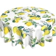thumbnail image 1 of Floral Lemon Tablecloth Round 60" Watercolor Yellow Lemonade Summer Tablecloth Waterproof Wrinkle Free Tablecloth Kitchen Circle Table Cloth Cover Mat for Party Dinning Tabletop Wedding Home Decor, 1 of 5