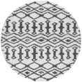 thumbnail image 3 of Contemporary Area Rug Shag Thick (7'10'' Round) Geometric White, Gray Indoor Round Easy to Clean, 3 of 5