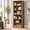 Rustic Brown-6Tier, variant on Telyra 5-Tier Vintage Bookcase 53" Freestanding Open Bookshelf with Adjustable Shelves Anti-Tip Kit and MDF Frame, Black