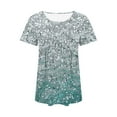 thumbnail image 4 of Tops de Ajuste Suelto para las Mujeres de Manga Corta Cuello Redondo Color Sólido, Estante de Imitación de Moda Casual, 4 of 6