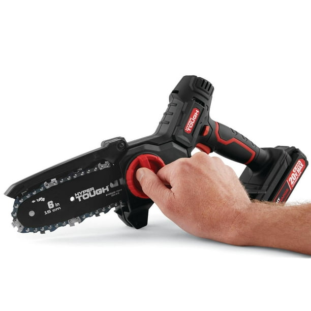 Hyper Tough 20-Volt 6-inch Mini Chainsaw with Battery and Charger