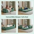 thumbnail image 3 of Hforesty Folding Convertible Sleeper Sofa Bed,Compressed Floor Boneless Couch,Modular Sofa for Living Room or Bedroom,No Assembly(DARK-GREEN)chenill, 3 of 7