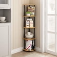 thumbnail image 4 of Furinno 11.6 W x 11.6 D x 57.7 H 5-Shelf Corner Display Freestanding Shelving Unit, Light Cherry and Black, 4 of 5