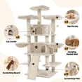 thumbnail image 4 of FOOWIN 70.8" Large Cat Tree, Multi-Level Cat Tower with Sisal Scratching Posts, Cat Activity Center Cat Play House, Beige, 4 of 10