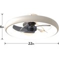 thumbnail image 2 of Ceiling Fan with Lights Dimmable LED Reversible Blades Timing with Remote Control, 5 Invisible Blades Semi Flush Mount Low Profile Fan (21.5in, White), 2 of 6