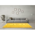 thumbnail image 3 of Ahgly Company Machine Washable Indoor Square Abstract Yellow Contemporary Area Rugs, 3' Square, 3 of 4