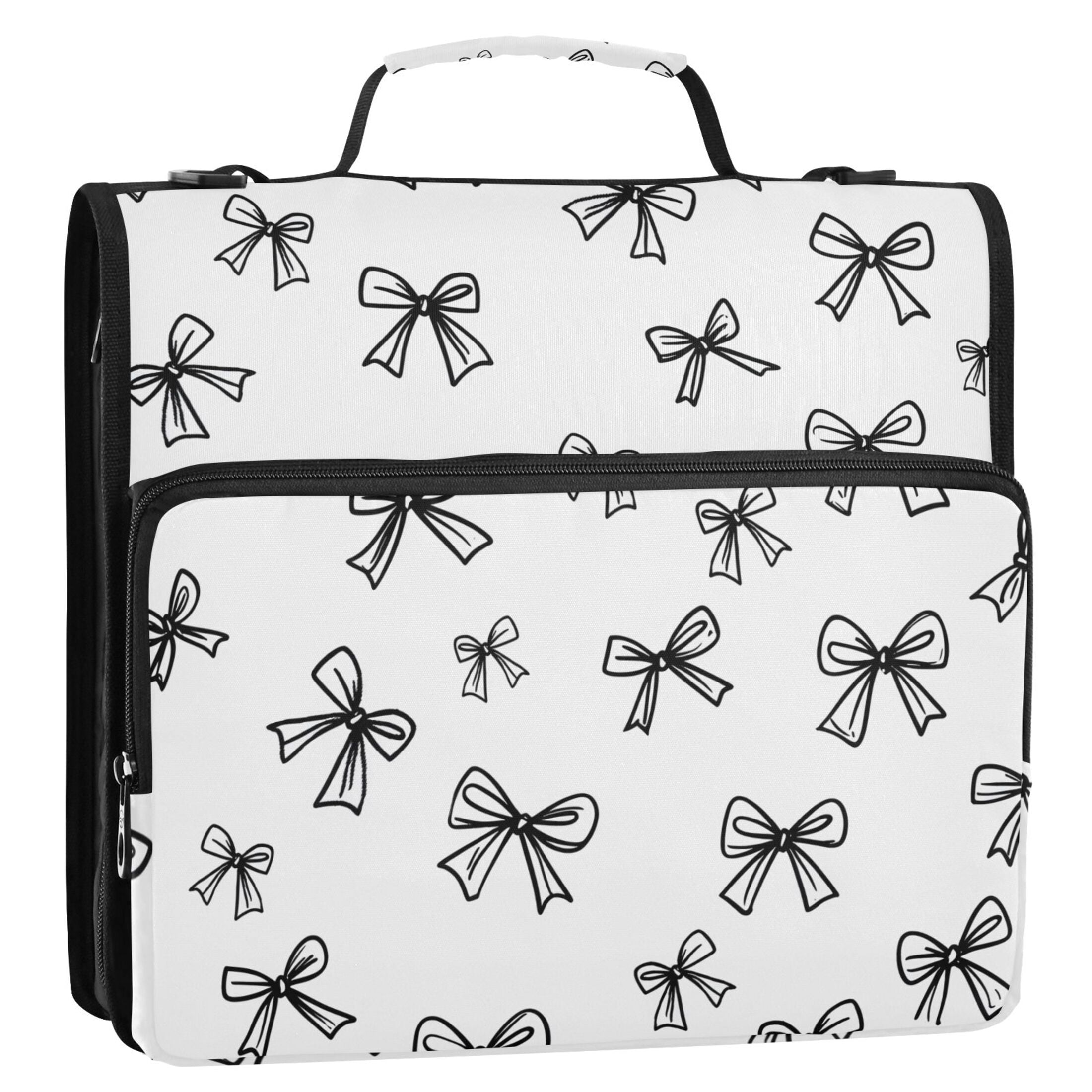 ALAZA Zipper Binder Line Bows 3 Ring Trapper Keeper File Folder Organizer Bag