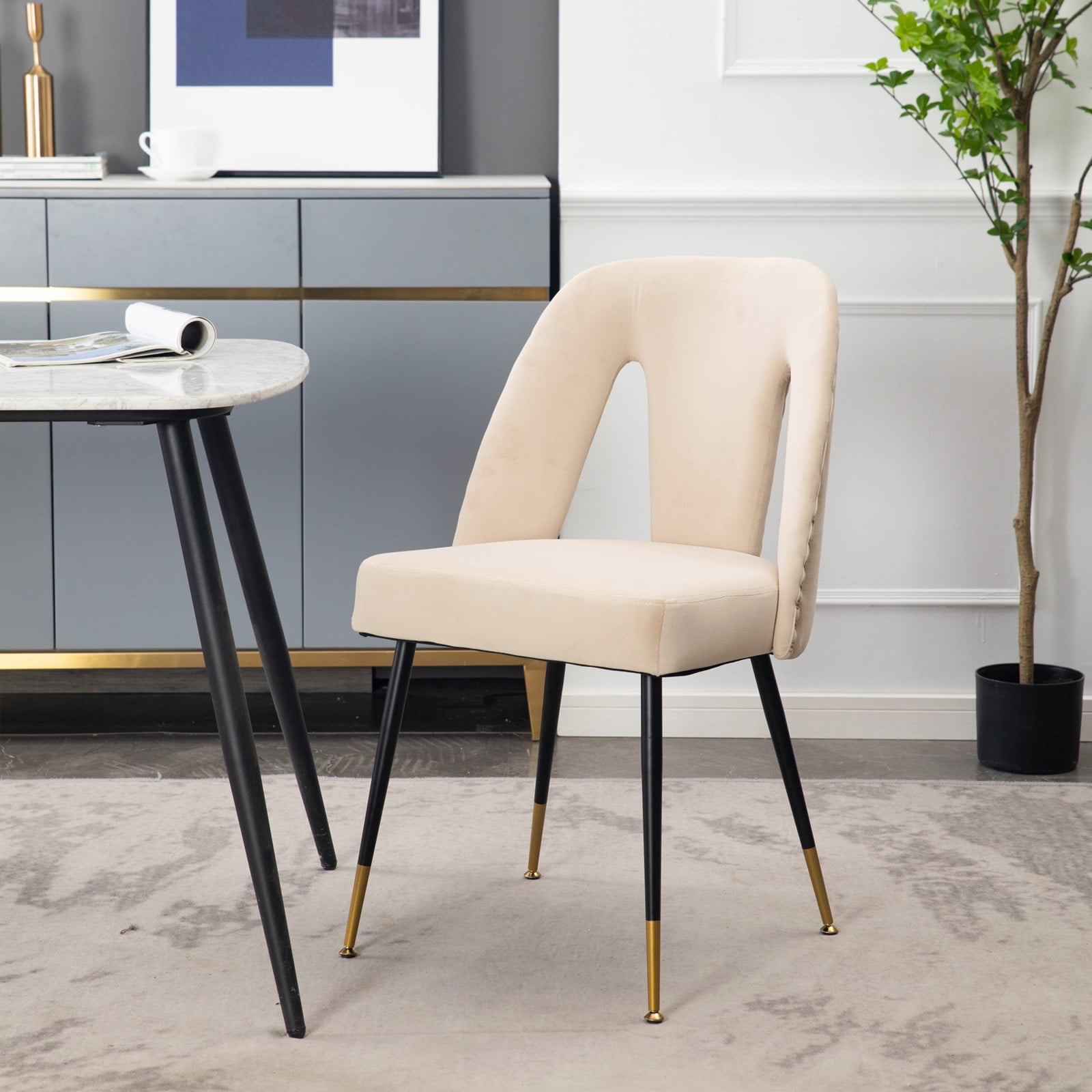 Akoya Collection Modern Contemporary Velvet Upholstered Dining Chair