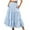 Sky Blue, variant on Pleated Skirts for Women, Casual Solid Color Layered Maxi Skirt, Flowy Ruffles Elastic Waist Pockets Sunskirt