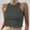 Grey, variant on Female Women's Tank Tops Loose fit Crop Beach Tank Tops for Women Sexy Short Tops Solid Women's Vest Color Sleeveless Tank Neck Round Women's Blouse S